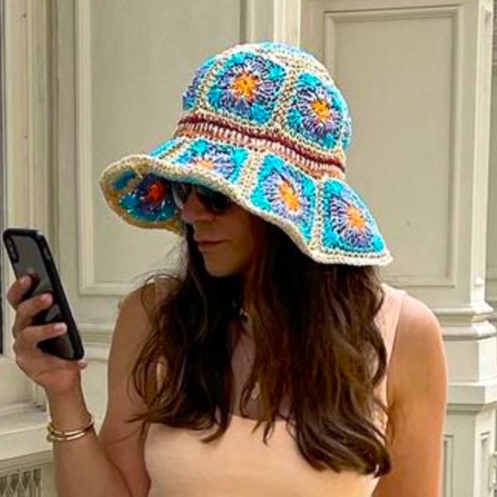 Anthropologie Straw Bucket Hat. O/S